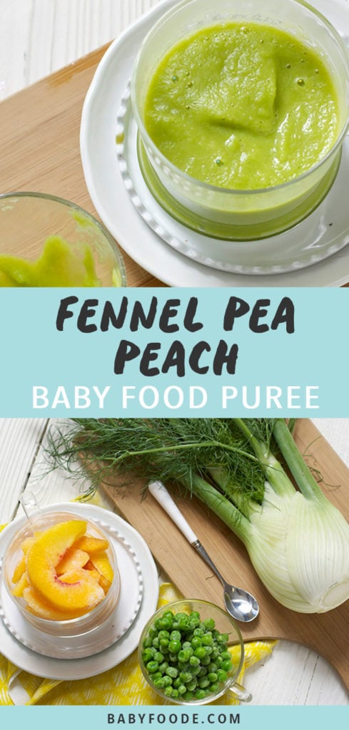 Post-Fennel Pea桃子菜Puree图形Bob电竞竞猜图片中装满自制净质的玻璃碗, 坐在切板上,